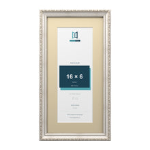 Louis Range Silver Picture, Photo & Poster Frame with Ivory Mount - 20x10" Frame for 16x6" Photo, Silver