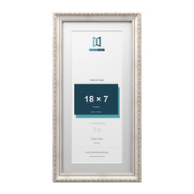 Louis Range Silver Picture, Photo & Poster Frame with White Mount - 21x10" Frame for 18x7" Photo, Silver