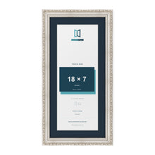Louis Range Silver Picture, Photo & Poster Frame with Pacific Blue Mount - 21x10" Frame for 18x7" Photo, Silver