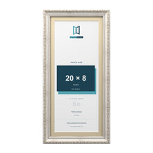 Louis Range Silver Picture, Photo & Poster Frame with Ivory Mount - 22x10" Frame for 20x8" Photo, Silver