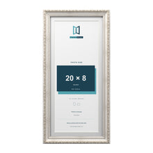 Louis Range Silver Picture, Photo & Poster Frame with White Mount - 22x10" Frame for 20x8" Photo, Silver