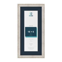 Louis Range Silver Picture, Photo & Poster Frame with Pacific Blue Mount - 22x10" Frame for 18x6" Photo, Silver