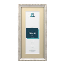 Louis Range Silver Picture, Photo & Poster Frame with Ivory Mount - 22x10" Frame for 18x6" Photo, Silver