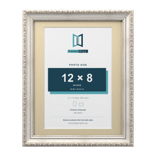 Louis Range Silver Picture, Photo & Poster Frame with Ivory Mount - 14x11" Frame for 12x8" Photo, Silver