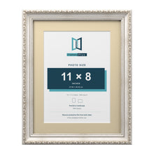 Louis Range Silver Picture, Photo & Poster Frame with Ivory Mount - 14x11" Frame for 11x8" Photo, Silver