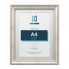 Louis Range Silver Picture, Photo & Poster Frame with White Mount - 14x11" Frame for A4 Photo, Silver