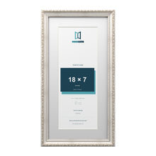 Louis Range Silver Picture, Photo & Poster Frame with White Mount - 22x11" Frame for 18x7" Photo, Silver