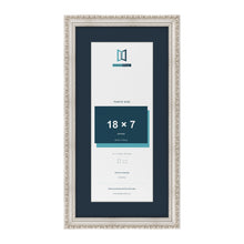 Louis Range Silver Picture, Photo & Poster Frame with Pacific Blue Mount - 22x11" Frame for 18x7" Photo, Silver