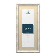 Louis Range Silver Picture, Photo & Poster Frame with Ivory Mount - 25x11" Frame for 21x7" Photo, Silver