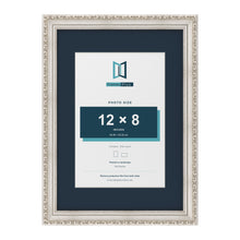 Louis Range Silver Picture, Photo & Poster Frame with Pacific Blue Mount - A3 Frame for 12x8" Photo, Silver