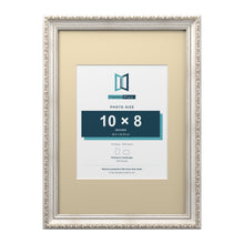 Louis Range Silver Picture, Photo & Poster Frame with Ivory Mount - A3 Frame for 10x8" Photo, Silver