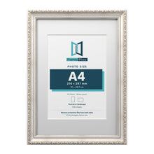 Louis Range Silver Picture, Photo & Poster Frame with White Mount - A3 Frame for A4 Photo, Silver