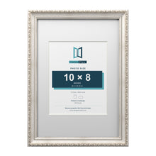 Louis Range Silver Picture, Photo & Poster Frame with White Mount - A3 Frame for 10x8" Photo, Silver