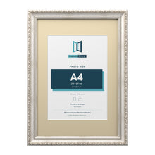 Louis Range Silver Picture, Photo & Poster Frame with Ivory Mount - A3 Frame for A4 Photo, Silver