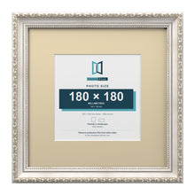 Louis Range Silver Picture, Photo & Poster Frame with Ivory Mount - 30x30cm Frame for 18x18cm Photo, Silver