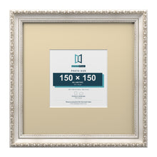 Louis Range Silver Picture, Photo & Poster Frame with Ivory Mount - 30x30cm Frame for 15x15cm Photo, Silver