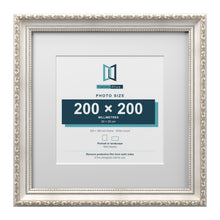 Louis Range Silver Picture, Photo & Poster Frame with White Mount - 30x30cm Frame for 20x20cm Photo, Silver