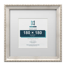 Louis Range Silver Picture, Photo & Poster Frame with White Mount - 30x30cm Frame for 18x18cm Photo, Silver