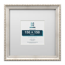Louis Range Silver Picture, Photo & Poster Frame with White Mount - 30x30cm Frame for 15x15cm Photo, Silver