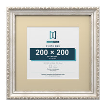 Louis Range Silver Picture, Photo & Poster Frame with Ivory Mount - 30x30cm Frame for 20x20cm Photo, Silver