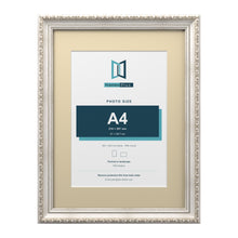 Louis Range Silver Picture, Photo & Poster Frame with Ivory Mount - 40x30cm Frame for A4 Photo, Silver