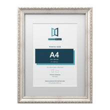 Louis Range Silver Picture, Photo & Poster Frame with White Mount - 40x30cm Frame for A4 Photo, Silver