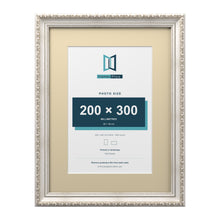 Louis Range Silver Picture, Photo & Poster Frame with Ivory Mount - 40x30cm Frame for 30x20cm Photo, Silver