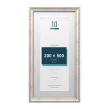 Louis Range Silver Picture, Photo & Poster Frame with White Mount - 60x30cm Frame for 50x20cm Photo, Silver