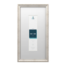 Louis Range Silver Picture, Photo & Poster Frame with White Mount - 60x30cm Frame for 40x10cm Photo, Silver