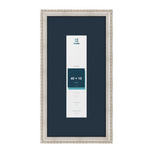 Louis Range Silver Picture, Photo & Poster Frame with Pacific Blue Mount - 60x30cm Frame for 40x10cm Photo, Silver