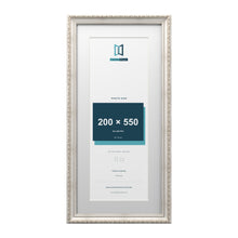 Louis Range Silver Picture, Photo & Poster Frame with White Mount - 65x30cm Frame for 55x20cm Photo, Silver