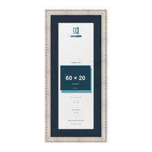 Louis Range Silver Picture, Photo & Poster Frame with Pacific Blue Mount - 70x30cm Frame for 60x20cm Photo, Silver
