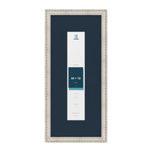 Louis Range Silver Picture, Photo & Poster Frame with Pacific Blue Mount - 70x30cm Frame for 50x10cm Photo, Silver
