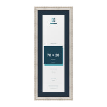 Louis Range Silver Picture, Photo & Poster Frame with Pacific Blue Mount - 80x30cm Frame for 70x20cm Photo, Silver