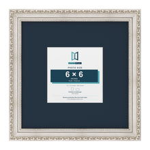 Louis Range Silver Picture, Photo & Poster Frame with Pacific Blue Mount - 12x12" Frame for 6x6" Photo, Silver