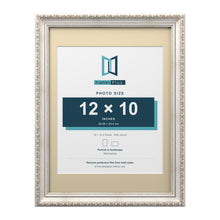 Louis Range Silver Picture, Photo & Poster Frame with Ivory Mount - 16x12" Frame for 12x10" Photo, Silver
