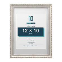 Louis Range Silver Picture, Photo & Poster Frame with White Mount - 16x12" Frame for 12x10" Photo, Silver
