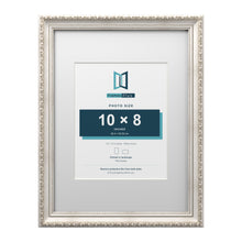 Louis Range Silver Picture, Photo & Poster Frame with White Mount - 16x12" Frame for 10x8" Photo, Silver