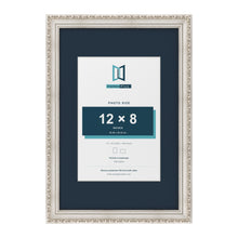 Louis Range Silver Picture, Photo & Poster Frame with Pacific Blue Mount - 18x12" Frame for 12x8" Photo, Silver