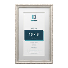Louis Range Silver Picture, Photo & Poster Frame with White Mount - 20x12" Frame for 16x8" Photo, Silver