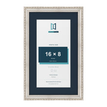 Louis Range Silver Picture, Photo & Poster Frame with Pacific Blue Mount - 20x12" Frame for 16x8" Photo, Silver
