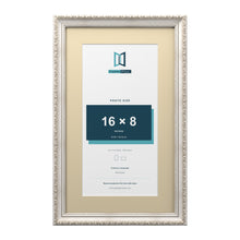 Louis Range Silver Picture, Photo & Poster Frame with Ivory Mount - 20x12" Frame for 16x8" Photo, Silver