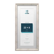 Louis Range Silver Picture, Photo & Poster Frame with White Mount - 26x12" Frame for 22x8" Photo, Silver