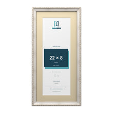 Louis Range Silver Picture, Photo & Poster Frame with Ivory Mount - 26x12" Frame for 22x8" Photo, Silver