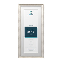 Louis Range Silver Picture, Photo & Poster Frame with White Mount - 28x12" Frame for 24x8" Photo, Silver