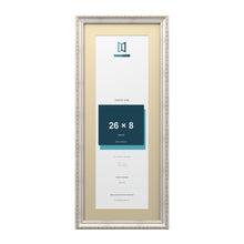 Louis Range Silver Picture, Photo & Poster Frame with Ivory Mount - 30x12" Frame for 26x8" Photo, Silver