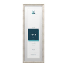 Louis Range Silver Picture, Photo & Poster Frame with White Mount - 36x12" Frame for 32x8" Photo, Silver