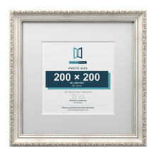 Louis Range Silver Picture, Photo & Poster Frame with White Mount - 32x32cm Frame for 20x20cm Photo, Silver