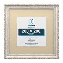 Louis Range Silver Picture, Photo & Poster Frame with Ivory Mount - 32x32cm Frame for 20x20cm Photo, Silver