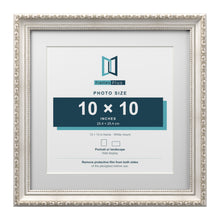 Louis Range Silver Picture, Photo & Poster Frame with White Mount - 13x13" Frame for 10x10" Photo, Silver